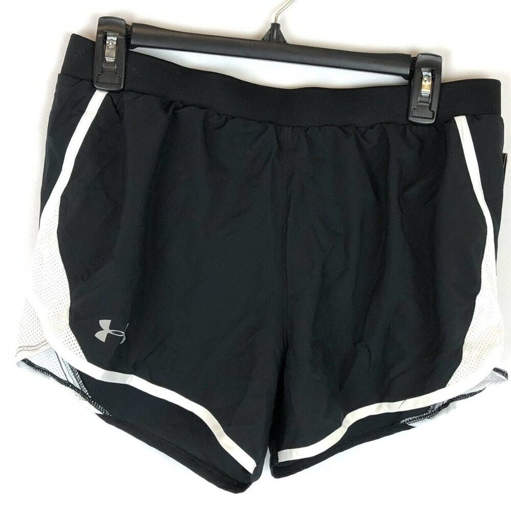 Under Armour Women’s Black/White Athletic Running Shorts Size Medium